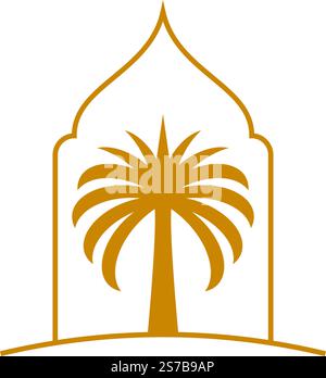 Datum Baum Palme Logo Vektor Illustration flache Design Stock Vektor