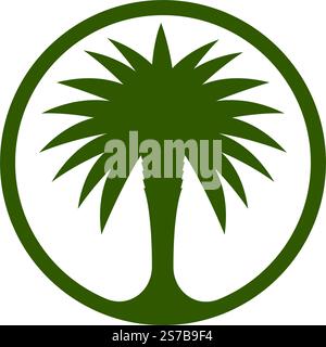 Datum Baum Palme Logo Vektor Illustration flache Design Stock Vektor