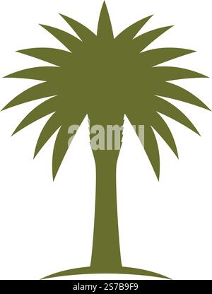 Datum Baum Palme Logo Vektor Illustration flache Design Stock Vektor