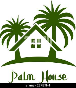 Datum Baum Palme Logo Vektor Illustration flache Design Stock Vektor