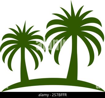 Datum Baum Palme Logo Vektor Illustration flache Design Stock Vektor