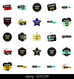 25 professionelle Dankesbanner, um Dankbarkeit zu zeigen Stock Vektor