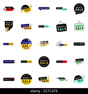 25 stylische Season Sale Banner für Mode- und Lifestyle-Websites Stock Vektor