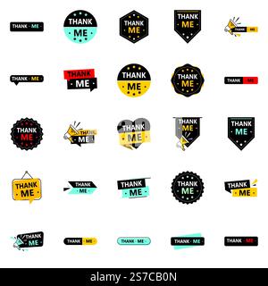 25 professionelle Dankesbanner, um Dankbarkeit zu zeigen Stock Vektor