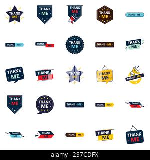 25 professionelle Dankesbanner, um Dankbarkeit zu zeigen Stock Vektor