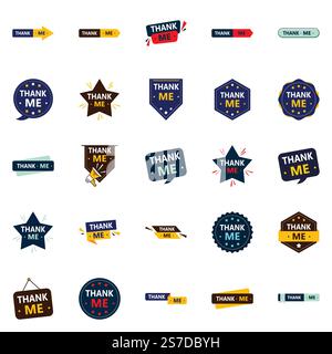 Bedanken Sie sich mit unseren 25-Pack Dankesbanner Stock Vektor