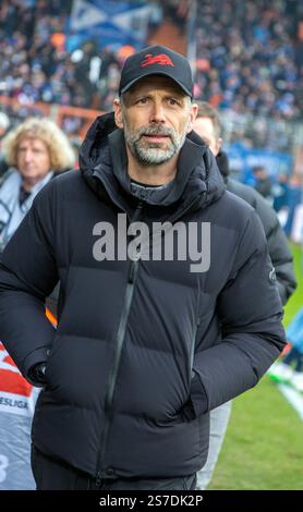 Sport, Fußball, Bundesliga, 2024/2025, VfL Bochum vs. RB Leipzig 3-3, Vonovia Ruhr Stadion, Cheftrainer Marco Rose (RBL), DFL-VORSCHRIFTEN VERBIETEN JEDE VERWENDUNG VON FOTOGRAFIEN ALS BILDSEQUENZEN UND/ODER QUASI-VIDEO Stockfoto