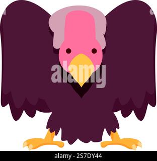 Geier-Symbol Cartoon-Vektor. Naturvogel. Böser Greif. Geier-Symbol Cartoon-Vektor. Naturvogel Stock Vektor
