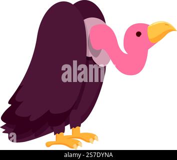 Geier Vogel Icon Cartoon Vektor. Tiergriffon. Wildes Fliegen. Geier Vogel Icon Cartoon Vektor. Tiergriffon Stock Vektor