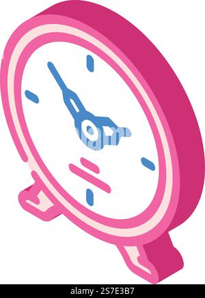 Uhr Wohnzimmer isometrischer Icon Vektor. Uhrenzeichen für Wohnzimmer. Isolierte Symboldarstellung. Uhr Wohnzimmer isometrische Icon Vektor Illustration Stock Vektor