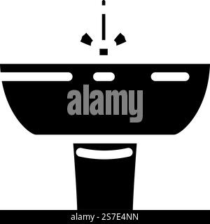 Waschbecken Badezimmer innen Glyphe Icon Vektor. Innenschild für Waschbecken und Badezimmer. Isolierte Symboldarstellung. Waschbecken Badezimmer innen Glyphe Icon Vektor Illustration Stock Vektor