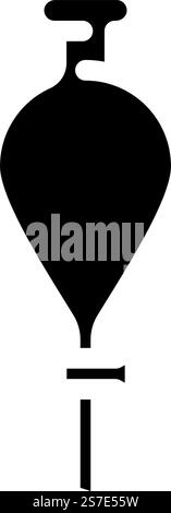 Trenntrichter chemische Glaswaren Labor Glyphe Symbol Vektor. Laborschild für chemische Glaswaren im Trenntrichter. Isolierte Symboldarstellung. Trenntrichter chemische Glaswaren Labor Glyphe Symbol Vektor Illustration Stock Vektor