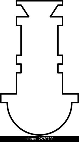 Siphon Sanitäranlagen Kanalablauf unter Waschbecken Kanalkontur Umrisslinie Symbol schwarze Farbe Vektor Illustration Bild dünn flach Stil einfach. Siphon Sanitäranlagen Kanalablauf unter Waschbecken Kanalkontur Umrisslinie Symbol schwarze Farbe Vektor Illustration Bild dünne flache Art Stock Vektor