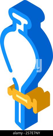 Separationstrichter chemische Glaswaren Labor isometrischer Icon Vektor. Laborschild für chemische Glaswaren im Trenntrichter. Isolierte Symboldarstellung. Separationstrichter chemische Glaswaren Labor isometrische Icon Vektor Illustration Stock Vektor