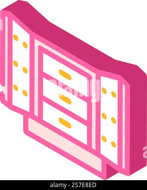 Schmuck Organizer Box Haus Isometrie Icon Vektor. Schmuck Organizer Box Haus Innenschild. Isolierte Symboldarstellung. Schmuck Organizer Box Home Isometrie Icon Vektor Illustration Stock Vektor