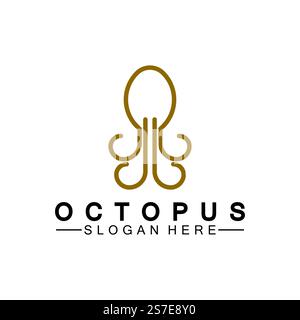 Octopus Einfache moderne Linienzeichnung Logo-Design-Vektordarstellung Stock Vektor