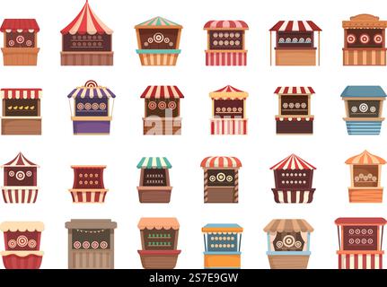 Symbole für die Aufnahmegalerie setzen den Cartoonvektor. Parkspiel. Preisziel. Symbole für die Aufnahmegalerie setzen den Cartoonvektor. Parkspiel Stock Vektor