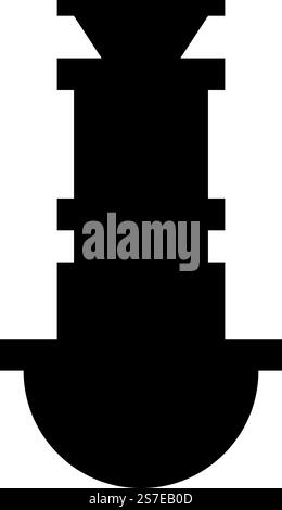 Siphon Sanitär-Armaturen Kanalablauf unter Waschbecken Kanalisation Symbol schwarze Farbe Vektor Illustration Bild flache Art einfach. Siphon Sanitär-Armaturen Kanalablauf unter Waschbecken Kanalisation Symbol schwarze Farbe Vektor Illustration Bild flach Stil Stock Vektor