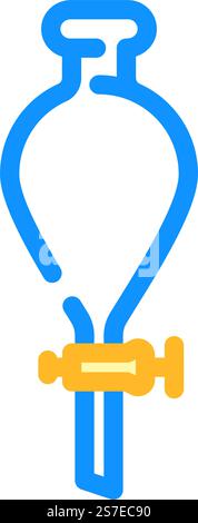 Trenntrichter chemische Glaswaren Labor Farbe Symbol Vektor. Laborschild für chemische Glaswaren im Trenntrichter. Isolierte Symboldarstellung. Trenntrichter chemische Glaswaren Labor Farbe Symbol Vektor Illustration Stock Vektor