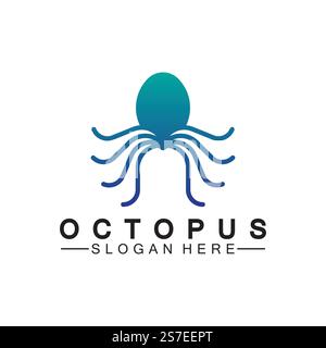 Octopus Einfache moderne Linienzeichnung Logo-Design-Vektordarstellung Stock Vektor