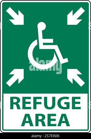 Schild Für Barrierefreies Refuge Area Auf Weißem Hintergrund Stock Vektor
