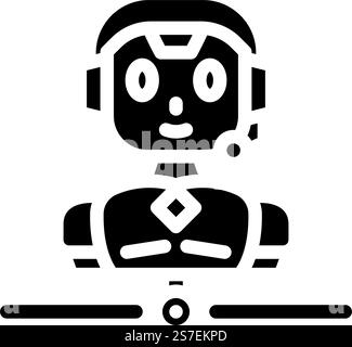 Kunden-Chat-Bot-Glyph-Symbolvektor. Kunden-Chat-Bot-Zeichen. Isolierte Symboldarstellung. Kunden-Chat-Bot-Glyph-Symbol-Vektor-Illustration Stock Vektor