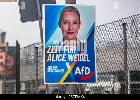Wahlplakate zur Bundestagswahl am 23. Februar 2025 sind in Köln NRW zu sehen. Alice Weidel AfD Wahlplakat *** Wahlplakate für die Bundestagswahl am 23. Februar 2025 sind im Kölner NRW Alice Weidel AfD Wahlplakat zu sehen Stockfoto