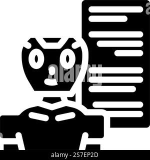 Talk Chat Bot Glyph Symbol Vektor. Sprech-Chat-Bot-Zeichen. Isolierte Symboldarstellung. Talk Chat Bot Glyph Symbol Vektor Illustration Stock Vektor