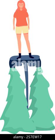 Extreme Flyboard Symbol Cartoon Vektor. Wasser Meer. Abenteuer auf dem Meer. Extreme Flyboard Symbol Cartoon Vektor. Wasser Meer Stock Vektor