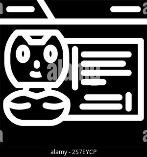 Webchat Bot Glyph-Symbolvektor. Web-Chat-Bot-Zeichen. Isolierte Symboldarstellung. Webchat Bot Glyph-Symbol-Vektor-Illustration Stock Vektor