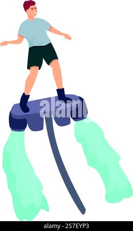 Wave Flyboard Symbol Cartoon Vektor. Sommersport. Action-Reisen. Wave Flyboard Symbol Cartoon Vektor. Sommersport Stock Vektor