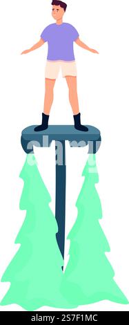 Sport Flyboard Symbol Cartoon Vektor. Sommerurlaub. Abenteuer auf dem Meer. Sport Flyboard Symbol Cartoon Vektor. Sommerurlaub Stock Vektor