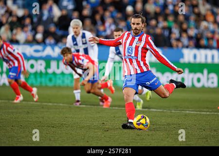 Antoine Griezmann (Atletico de Madrid) wurde im Estadio Municipal de Butarque beim LaLiga EA-SPORTSPIEL zwischen CD Leganes und Atletico de Madrid gesehen. Finale Partitur CD Leganes 1:0 Atletico de Madrid Stockfoto