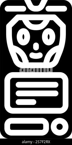 Glyph-Symbolvektor für Mobile-Chat-Bot. Bot-Zeichen für mobilen Chat. Isolierte Symboldarstellung. Mobile Chat Bot Glyph-Symbol-Vektor-Illustration Stock Vektor