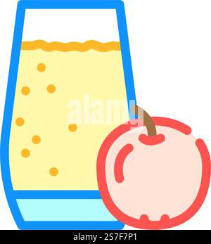 apfelsaft Smoothie Getränk Farbe Symbol Vektor. Schild mit apfelsaft-Smoothie-Getränk. Isolierte Symboldarstellung. apfelsaft Smoothie Getränk Farbe Symbol Vektor Illustration Stock Vektor