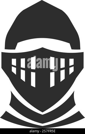 Helmschutz aus Metall oder Eisen, Krieger auf dem Schlachtfeld. Kämpfer auf Griechisch oder Rom. Mittelalterliche oder antike Krieger- oder Ritterschutzausrüstung isolierte monochrome Ikone. Vektor in abgewickelter Form. Helm des Kriegers oder Kämpfers, Vektor aus der Zeit des Mittelalters Stock Vektor