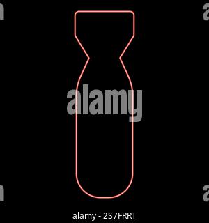 Neonbombe Luft rot Farbe Vektor Illustration Bild flache Art Licht. Neonbombe Luft rot Farbe Vektor Illustration Bild flach Stil Stock Vektor
