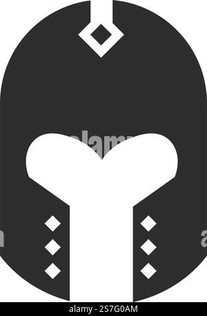 Eiserner Helm für Kämpfer oder Kreuzritter, Kriegs- und Schlachtfeldschutz für Männer. Uniform und Kopfschmuck. Mittelalterliche oder antike Krieger- oder Ritterausrüstung isolierte monochrome Ikone. Vektor in abgewickelter Form. Helm des Kreuzfahrers, Ritters oder Kämpfers in Kriegen Stock Vektor