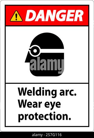 Warnschild „Lichtbogen Tragen – Gefahr“ Stock Vektor