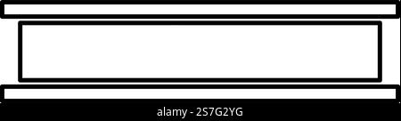 Trägerträger I-Träger Stahl Stangenschiene Stück für Bau Metallindustrie Konzept Baumaterial Kontur Umrisslinie Symbol schwarze Farbe Vektor Illustration Bild dünn flach Stil einfach. Trägerträger I-Träger Stahl Stangenschiene Stück für Bau Metallindustrie Konzept Baumaterial Kontur Umrisslinie Symbol schwarze Farbe Vektor Illustration Bild dünne flache Art Stock Vektor