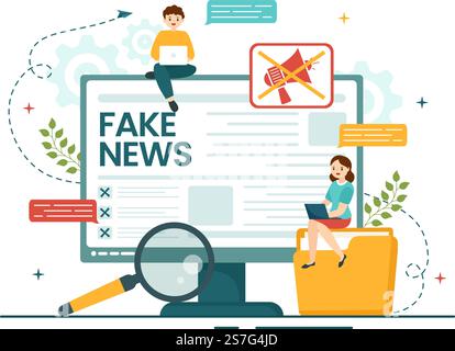 Faktenprüfung Vektordarstellung mit Mythen vs. Fakten News für eine gründliche Überprüfung oder den Vergleich von Beweisen in handgezeichneten Landing-Page-Vorlagen für flache Cartoons Stock Vektor