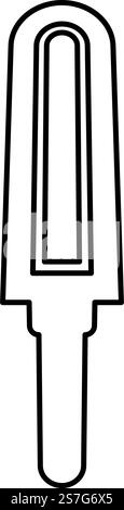 Hand Metalldetektor gehalten persönliche Flughafen Sicherheit Konzept Scanner Kontur Umrisslinie Symbol schwarze Farbe Vektor Illustration Bild dünn flach Stil einfach. Handmetalldetektor gehalten persönliche Flughafen Sicherheitskonzept Scanner Kontur Umrisslinie Symbol schwarze Farbe Vektor Illustration Bild dünne flache Art Stock Vektor