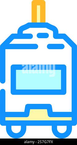 Farbsymbolvektor der elektronischen Komponente des gleichstrommotors. Elektronisches Bauteilschild des gleichstrommotors. Isolierte Symboldarstellung. Vektorgrafik der elektronischen Komponente des gleichstrommotors Stock Vektor