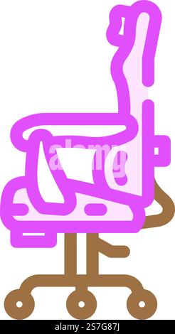 Stuhl Gaming pc Farbe Symbol Vektor. Stuhl Gaming pc-Schild. Isolierte Symboldarstellung. Stuhl Gaming pc Farbe Symbol Vektor Illustration Stock Vektor