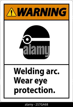 Warnschild Für Lichtbogenverschleiß Am Auge Stock Vektor