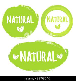 Natürliches Produkt 100 % Symbol isoliert auf weißem Hintergrund. Vektorabbildungsbild eps. Natürliches Produkt 100 % Symbol i Stock Vektor