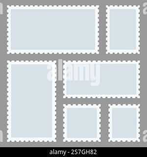 Rahmen für Portomarken im Hintergrund. Vektordarstellung. Stock Vektor