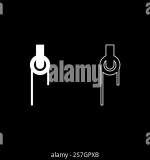 Seilwinde mit Seilrolle Konstruktion Kletterblock Ausrüstung Riemenscheibenset Symbol weiß Farbe Vektor Illustration Bild einfache feste Füllung Umrisslinie dünne flache Art. Seilwinde mit Seilrolle Konstruktion Kletterblock Ausrüstung Riemenscheibenset Symbol weiß Farbe Vektor Illustration Bild Solid füllen Umrisslinie dünne flache Art Stock Vektor