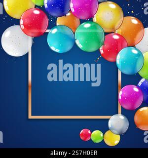 Feiertagshintergrund mit Ballons. Kann für Werbung, Werbeaktion und Geburtstagskarte oder Einladung verwendet werden. Vektorabbildung EPS10. Feiertagshintergrund mit Ballons. Kann für Werbung, Werbeaktion und Geburtstagskarte oder Einladung verwendet werden. Vektorabbildung Stock Vektor