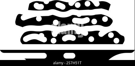 Erdnussbutter Kekse Essen Snack Glyphe Icon Vektor. Erdnussbutter-Kekse, Essensschild. Isolierte Symboldarstellung. Erdnussbutter Kekse Essen Snack Glyphe Icon Vektor Illustration Stock Vektor